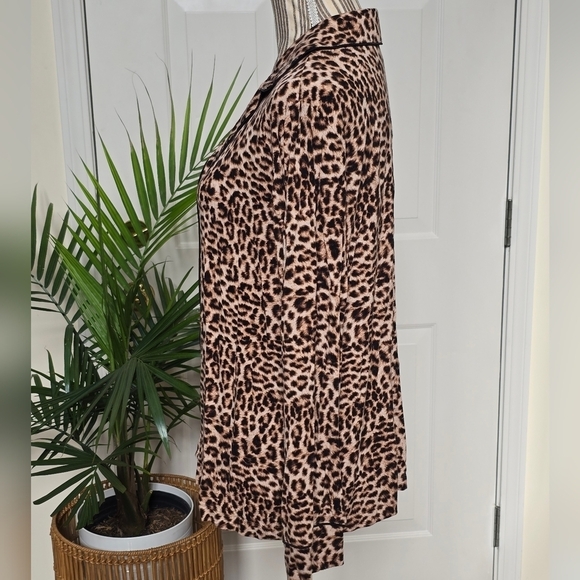 Soma Intimates Women’s Leopard Print Cool Nights Long-Sleeve Sleep Shirt Size L - Picture 6 of 6